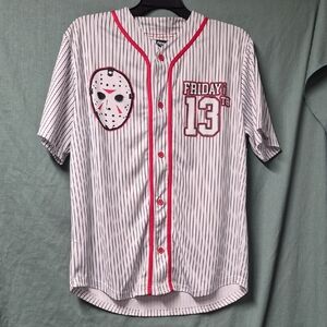 Friday the 13th Jason Striped Baseball Jersey